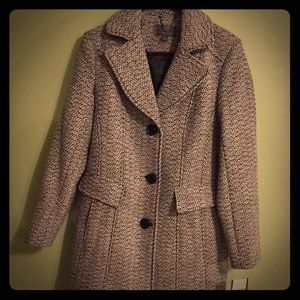 Black and White Wool Coat